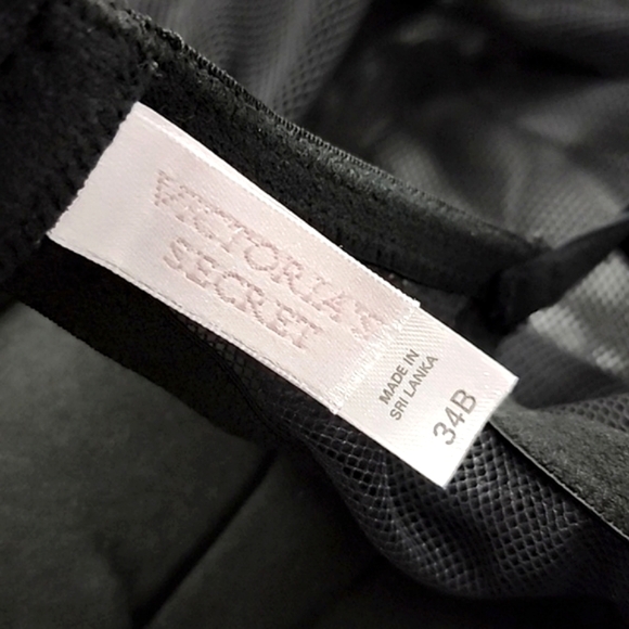 Victoria's Secret Women's Black Babydoll Lingerie Floral Lace Underwire Size 34B - Picture 11 of 14